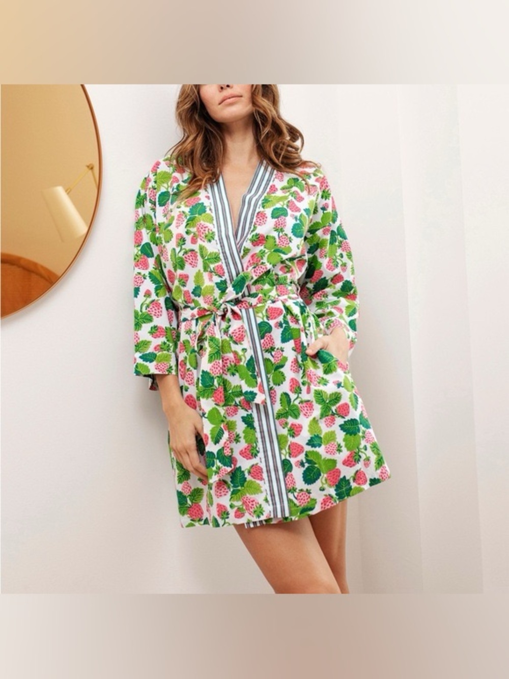 Printfresh Strawberry Fields Robe Lounge Pajama Cotton Size 2X